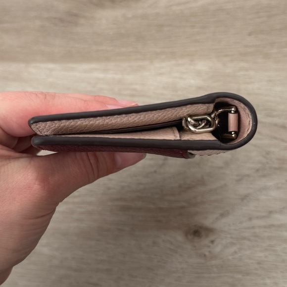 Kate Spade Margaux Small Key Ring Wallet Colorblock Pink Burgundy - Picture 4 of 8